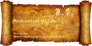 Modrovich Vilja névjegykártya